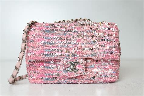 chanel sequin bag pink|Chanel evening purse.